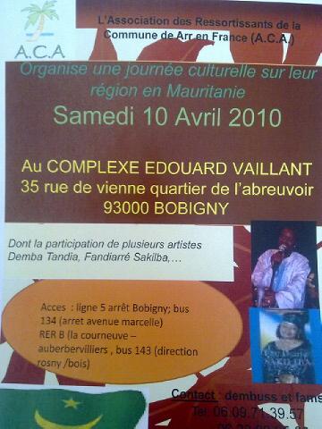 Journée culturelle de l'Association des Ressortissants de la Commune de Arr en France Journée culturelle de l'Association des Ressortissants de la Commune de Arr en France