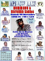 Hommage � Harouna Sidib� le samedi 8 Novembre 2008