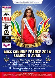 L'Élection miss soninké France 2014, 11eme édion, aura lieu le samedi 7 avril 2014 L'Élection miss soninké France 2014, 11eme édion, aura lieu le samedi 7 avril 2014